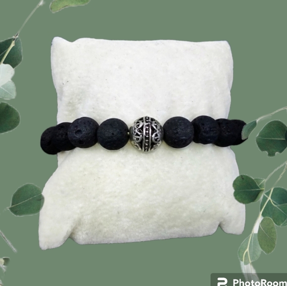 🎉3/$25🛍️ Lava Rock bead Bracelet with Pave stone accent - Picture 1 of 5